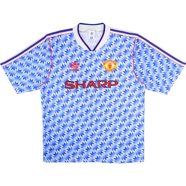Maillot Football Manchester United Exterieur Retro 1990 1992 Bleu